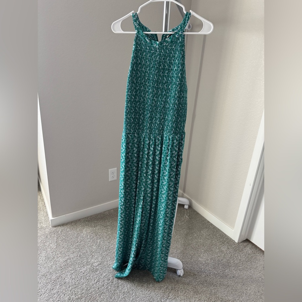 LOFT Paisley Smocked Halter Jumpsuit